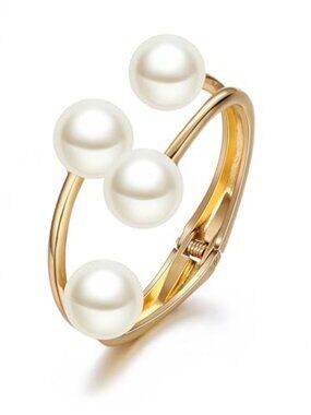 Gold Pearl Hand Cuff‎ Bracelets for Women